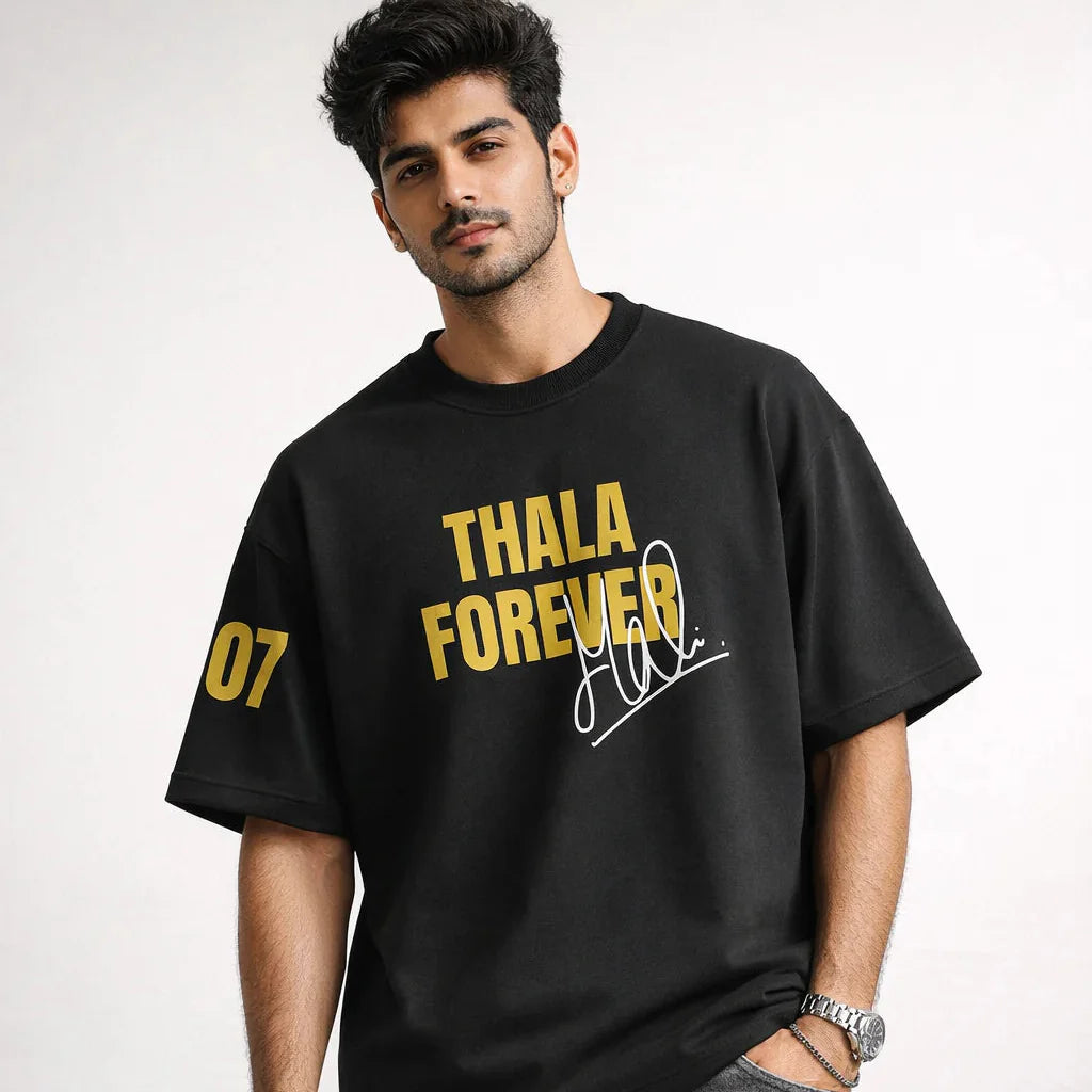 Thala Forever M. S Dhoni No.7 Oversized Boxy Fit T-Shirt