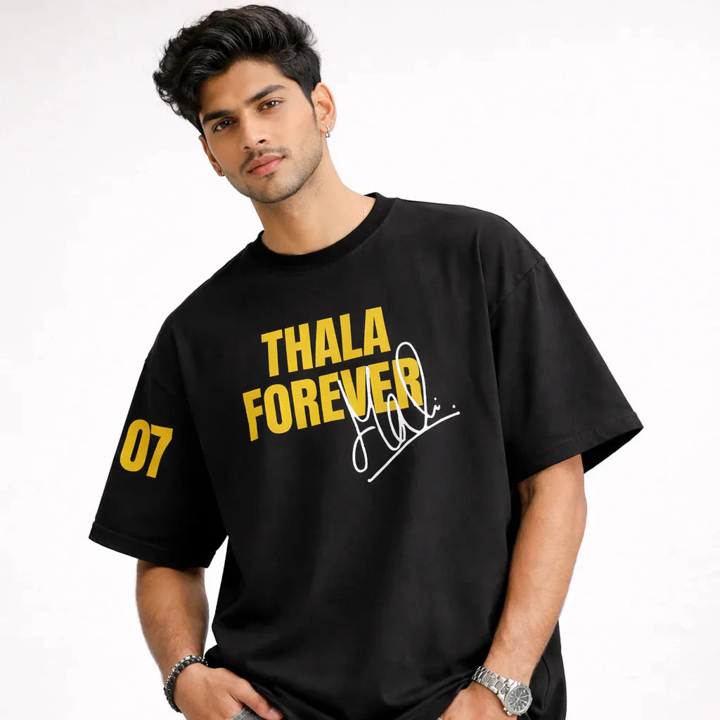 Thala Forever M. S Dhoni No.7 Oversized Boxy Fit T-Shirt