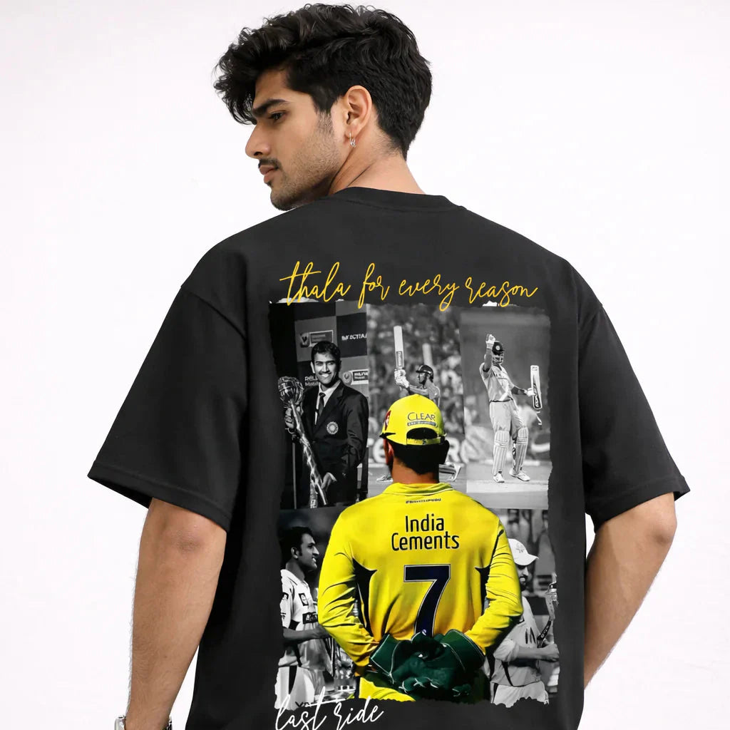 Thala Forever M. S Dhoni No.7 Oversized Boxy Fit T-Shirt