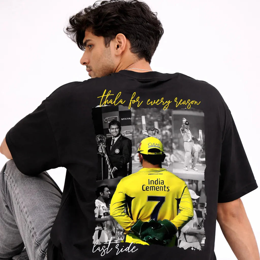 Thala Forever M. S Dhoni No.7 Oversized Boxy Fit T-Shirt