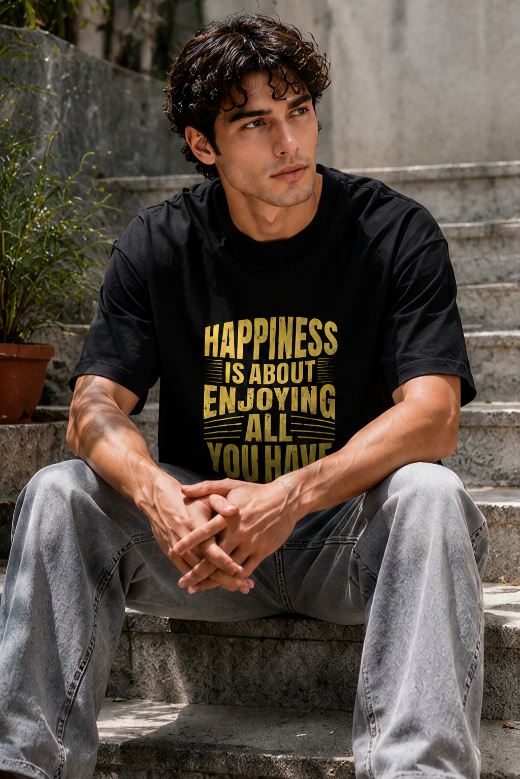 Happiness Mindset Oversized Tee