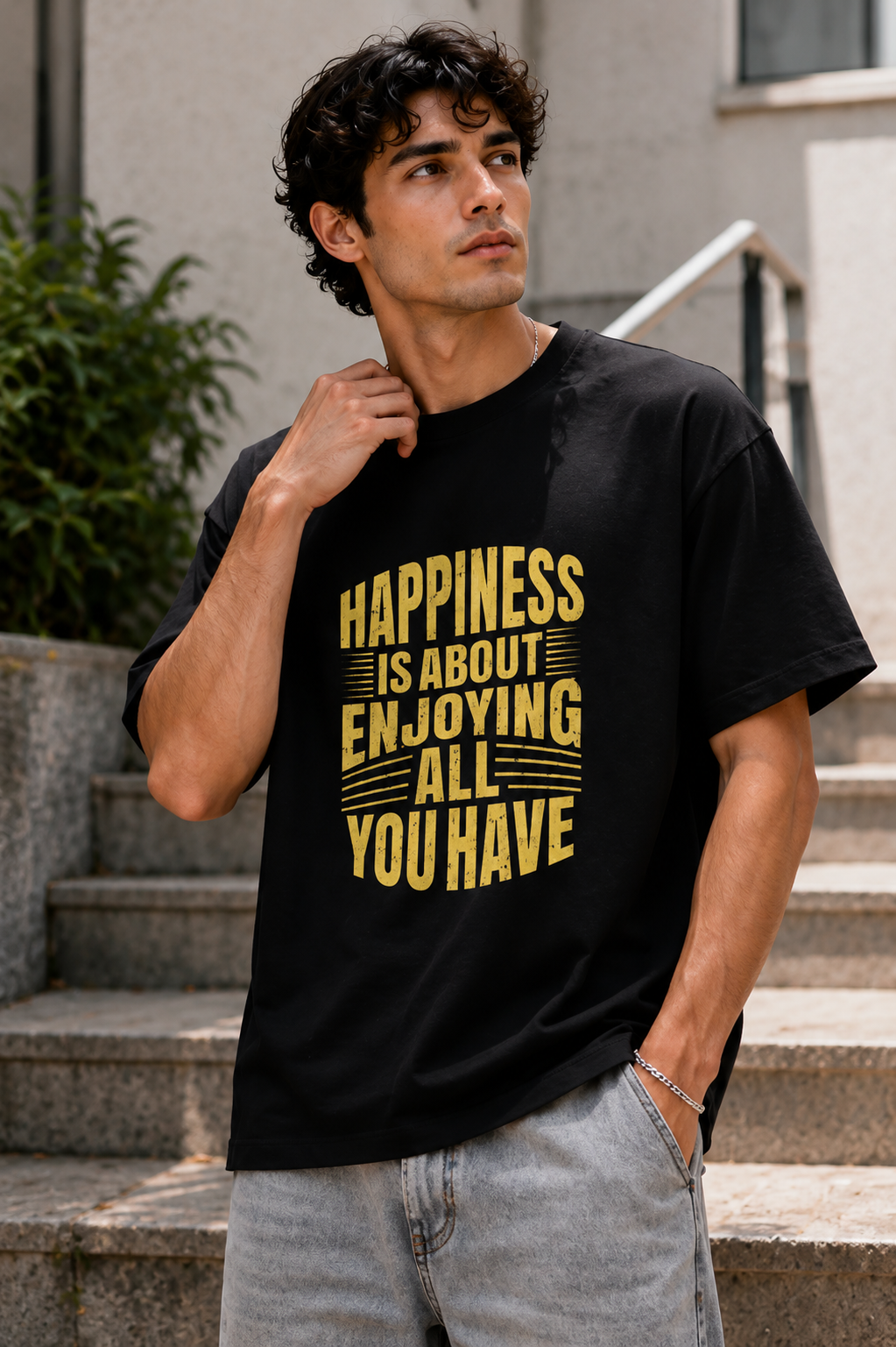 Happiness Mindset Oversized Tee