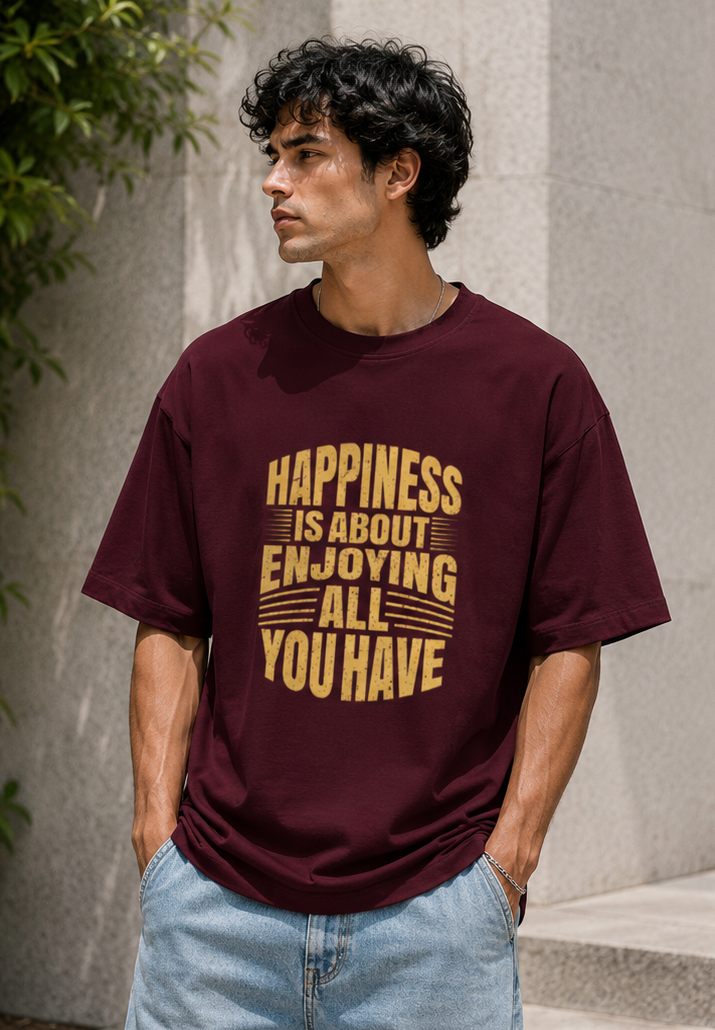 Happiness Mindset Oversized Tee