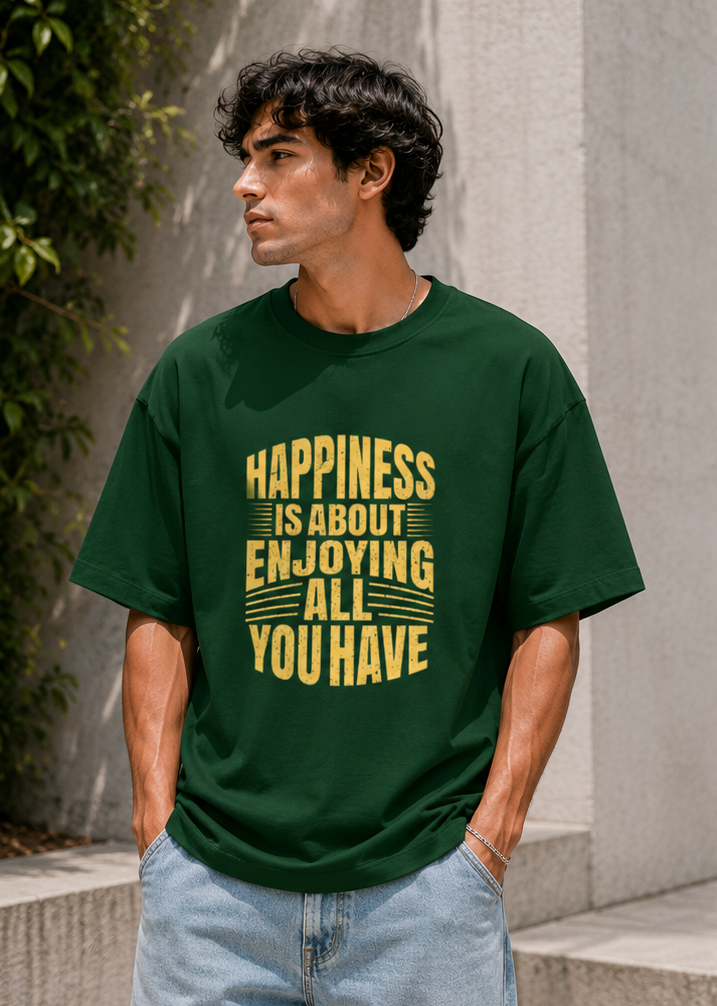 Happiness Mindset Oversized Tee