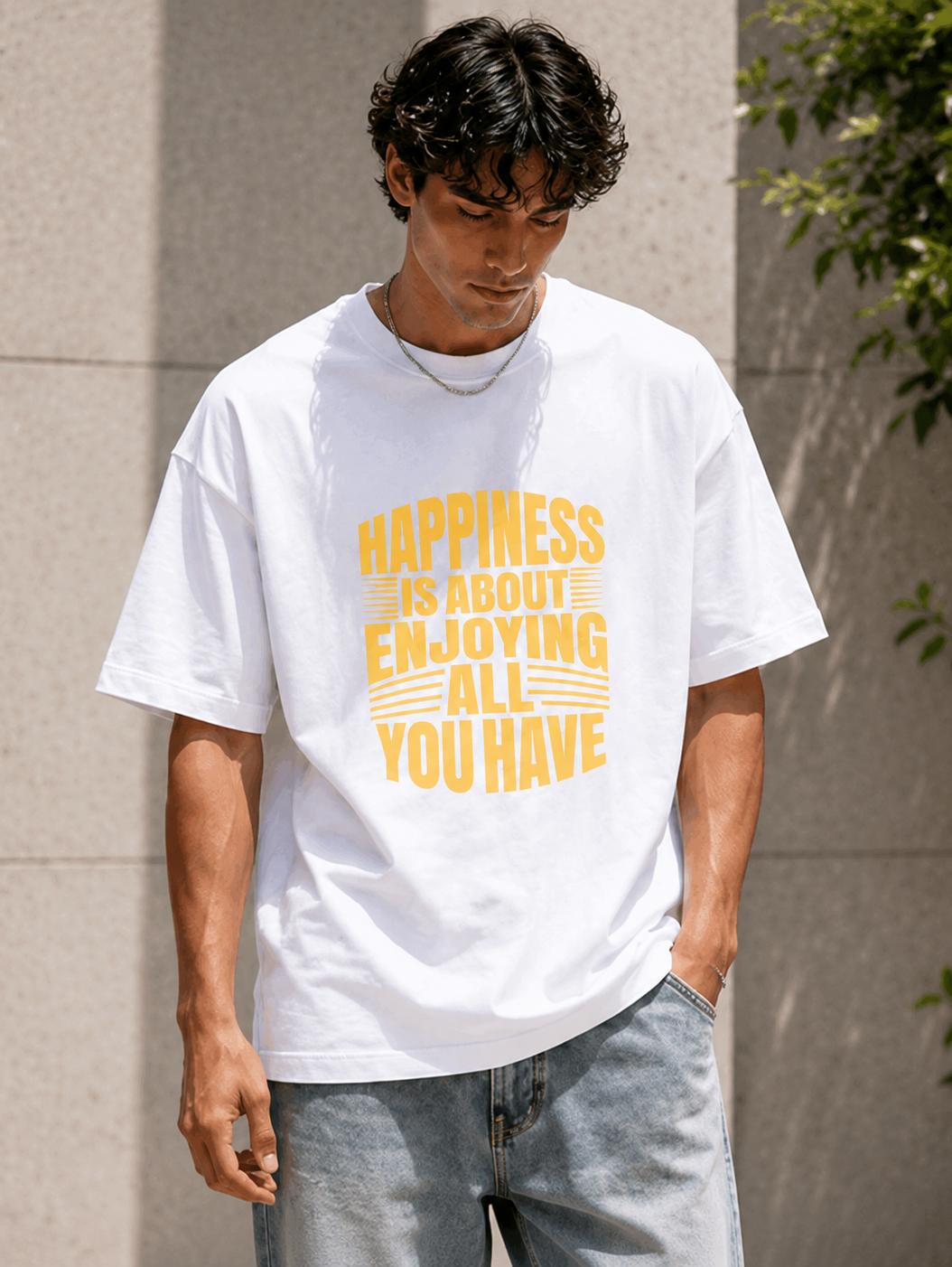 Happiness Mindset Oversized Tee