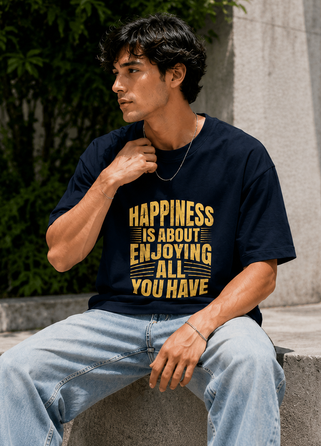 Happiness Mindset Oversized Tee