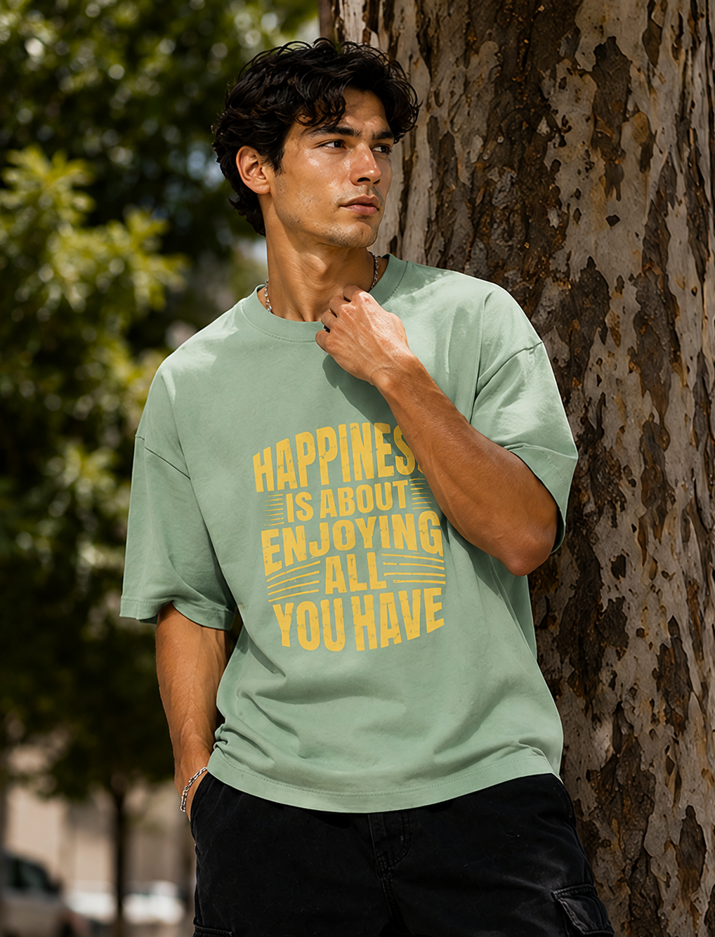 Happiness Mindset Oversized Tee