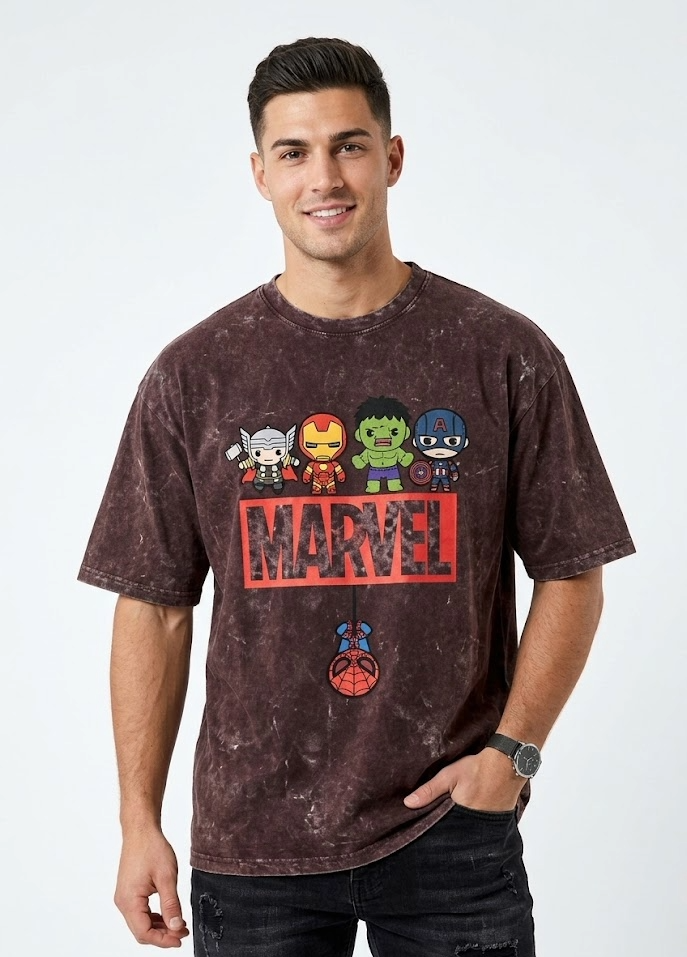 Unisex Acid Washed Oversized Tee